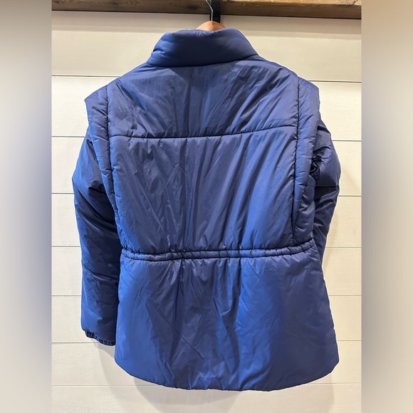 Maeve Anthropologie Blue Snap- Sleeve Puffer Jacket- size M - Picture 6 of 9
